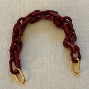 Clare V Shortie Purse Strap in Maroon Resin